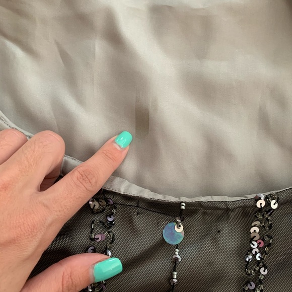 Gray Beaded Formal Halter Dress ✨ - Picture 5 of 5